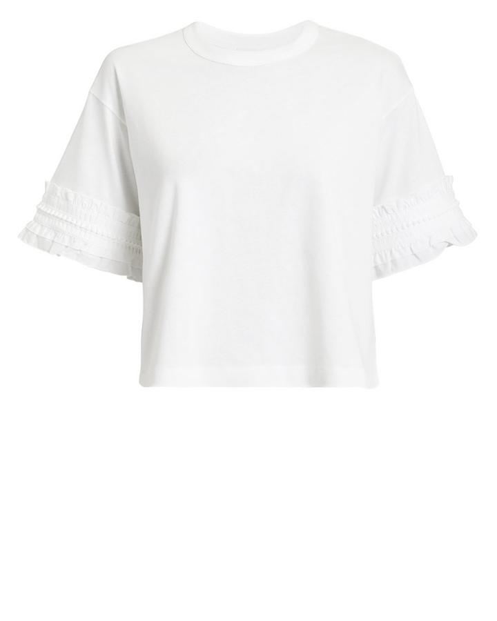 See By Chlo White Ruffle T-shirt White P