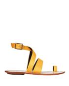 Tibi Hallie Yellow Toe Ring Sandals Yellow 37