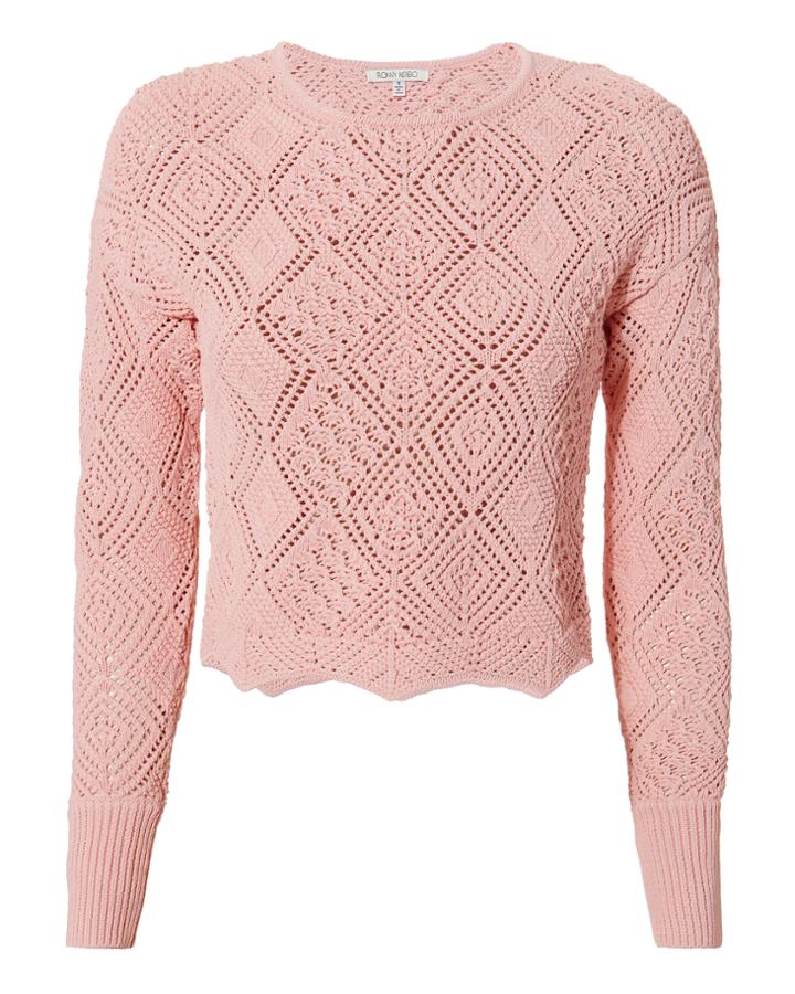 Torn Ronny Kobo Avia Knit Top Pink S