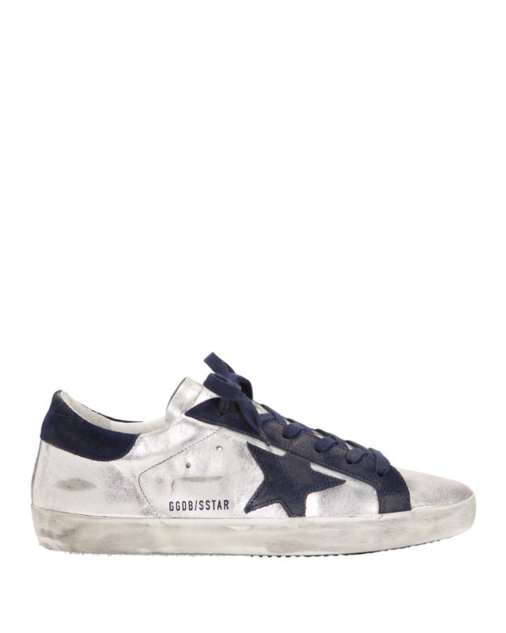 Golden Goose Superstar Navy Star Silver Sneakers Silver 36