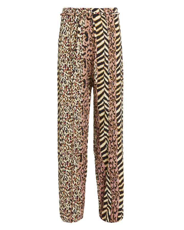 Nanushka Luma '60's Animal Print Pants Brown/animal Print M