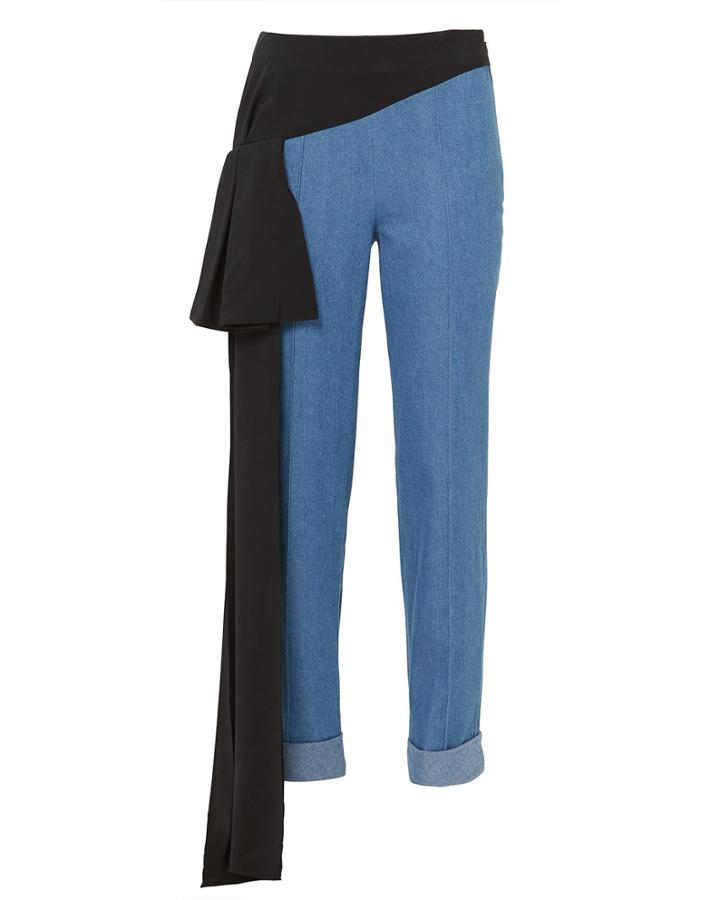 Hellessy Romeo Side Drape Cigarette Pants Denim 4