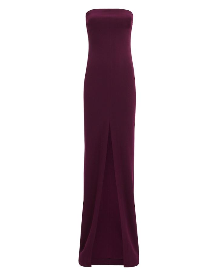 Solace London Bysha Aubergine Strapless Gown Aubergine 2