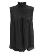 Frame Smocked Polka Dot Blouse Black/white Polka Dot L