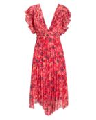 La Maison Talulah Daze Ruffle Midi Dress Red/floral P