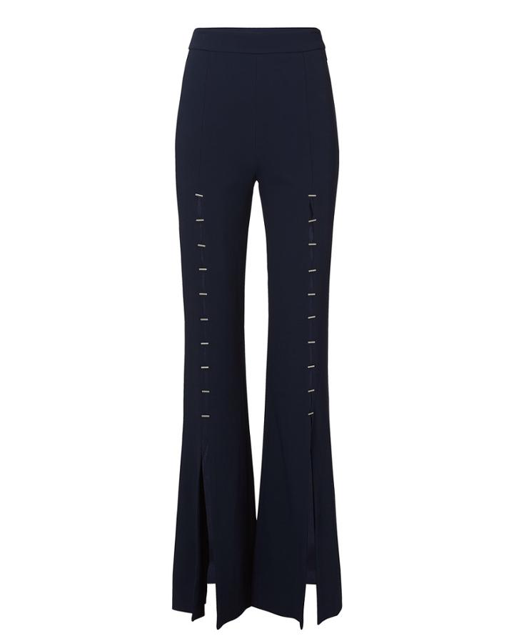 Jonathan Simkhai Staple Detail Slit Pants Navy 4