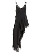 Monse Satin Asymmetric Nglige Lace Camisole Black Zero