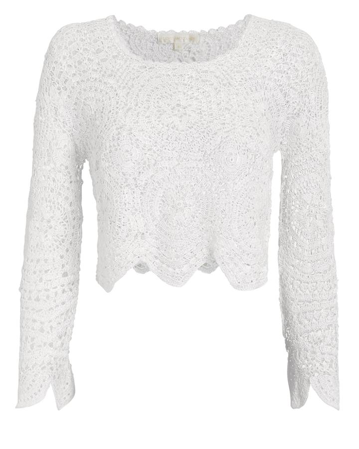 Love Shack Fancy Loveshackfancy Alicia Crochet Top White L