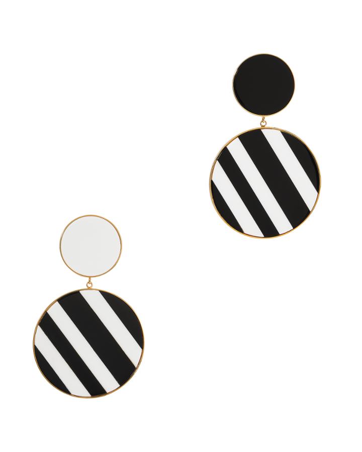 Joanna Laura Constantine Monochrome Statement Earrings Blk/wht 1size