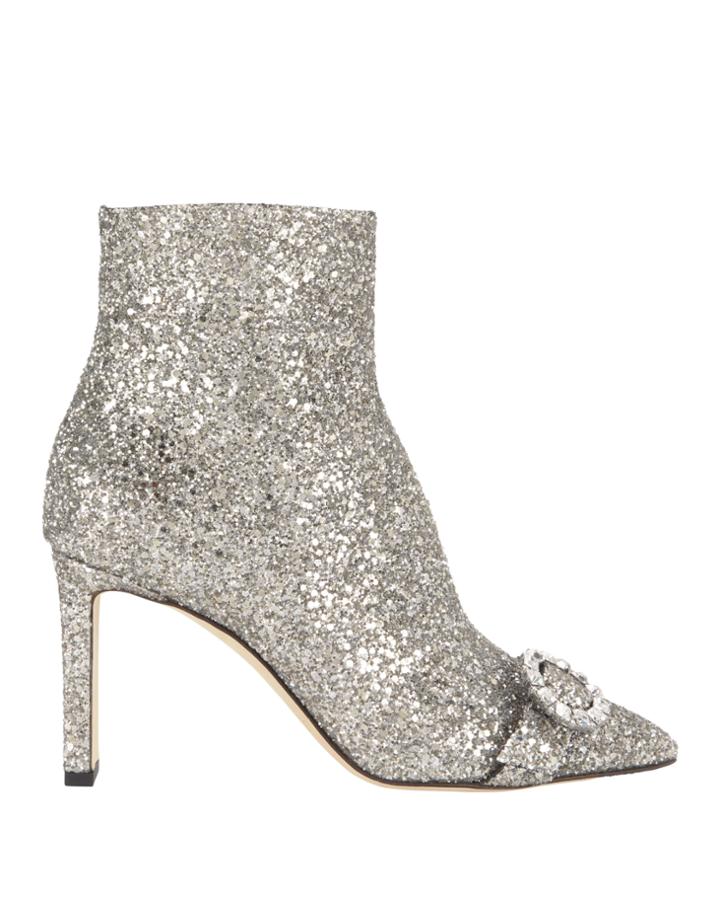 Jimmy Choo Hanover Glitter Booties Silver 36