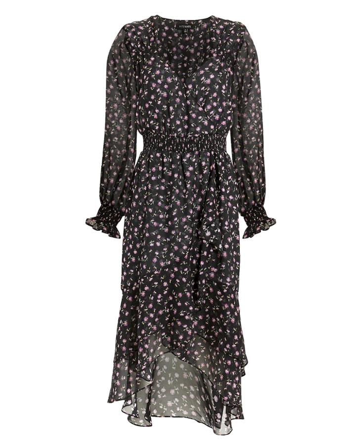 Exclusive For Intermix Intermix Amber Floral Print Dress Black/multi 8