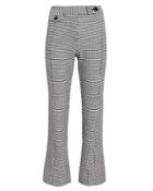Derek Lam 10 Crosby Houndstooth Cropped Flare Trousers Blk/wht Zero