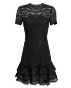 Jonathan Simkhai Mixed Lace Cap Sleeve Mini Dress Black 2