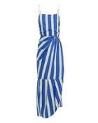 Derek Lam 10 Crosby Striped Sarong Dress Blue/white 6