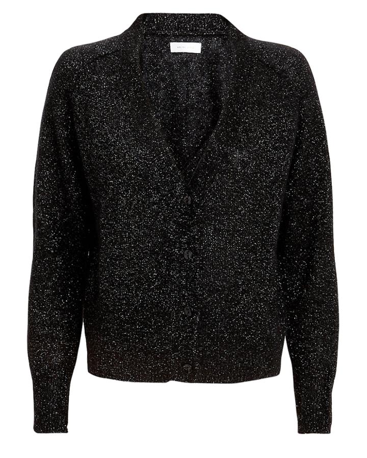 Anine Bing Mason Lurex Cardigan Black M
