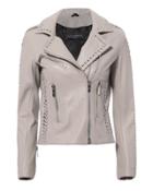 Nour Hammour Vinyl Leather Jacket Grey-lt 36