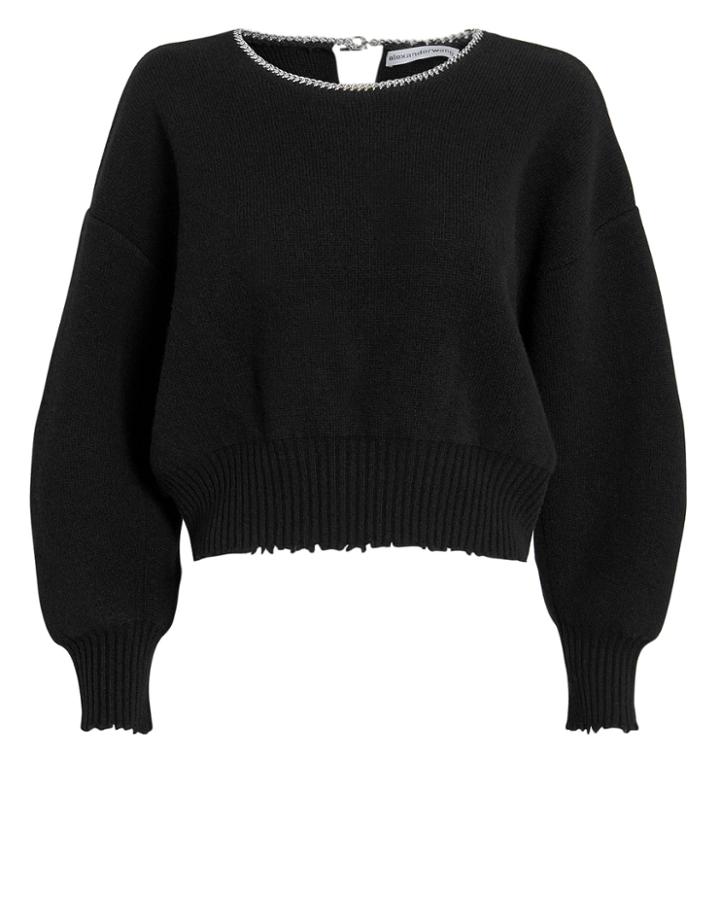 Alexander Wang Ball Chain Cutout Pullover Black S