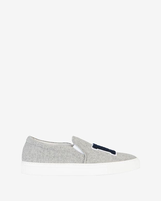 Joshua Sanders Ny Slip On Felt Sneakers: Grey