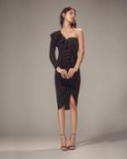 Veronica Beard Leona One Shoulder Polka Dot Dress Black/white Polka Dot 2
