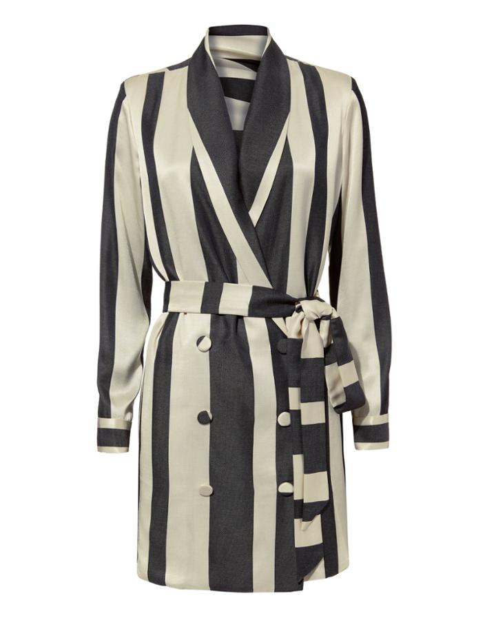 Michelle Mason Striped Blazer Dress Blk/wht Zero