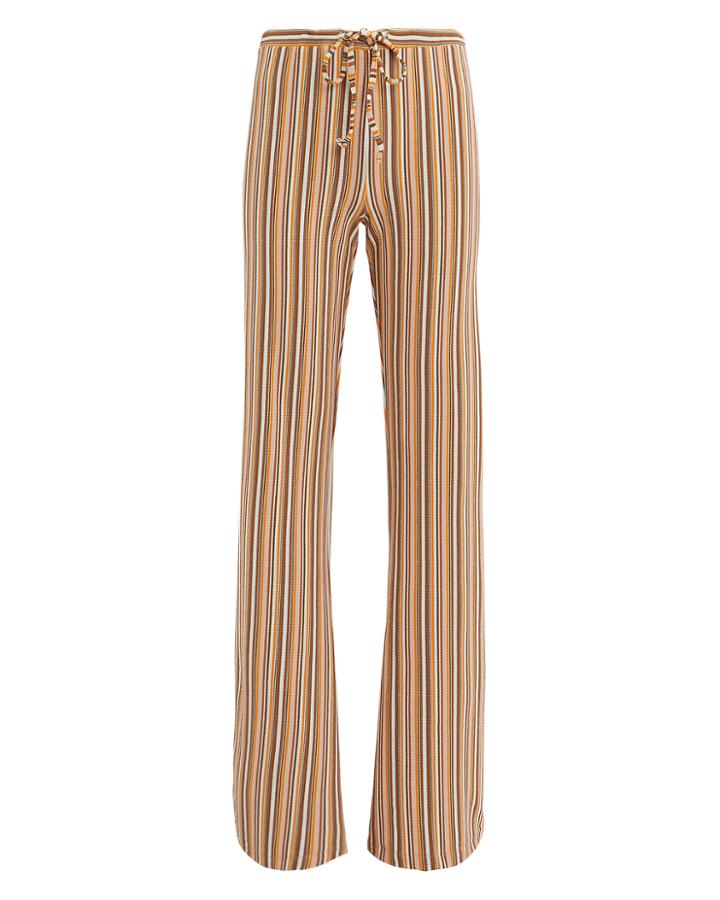 Ellejay Lara Striped Pants Rust/marigold/white M