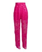 Carmen March Jacquard Velvet High Rise Trousers Pink 36