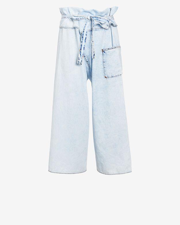 Basic Terrain Eden Fold Over Pant: Bleached Denim