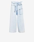 Basic Terrain Eden Fold Over Pant: Bleached Denim