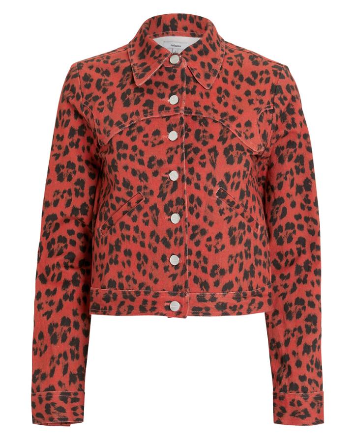Miaou Leopard Print Lex Jacket Red/black L