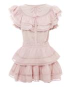 Love Shack Fancy Loveshackfancy Liv Ruffle Mini Dress Purple-lt S