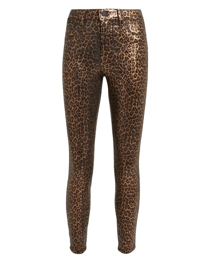 L'agence Margot Coated Cheetah Jeans Cheetah 29