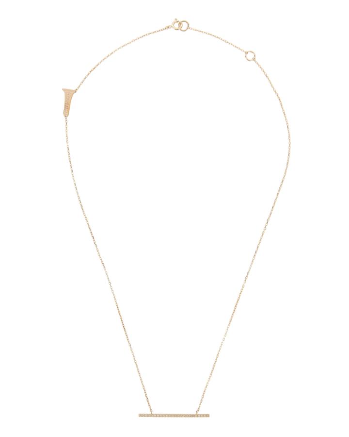 Hirotaka Gossamer Diamond Bar Necklace