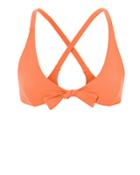 Solid & Striped Fiona Tie Triangle Bikini Top Orange M