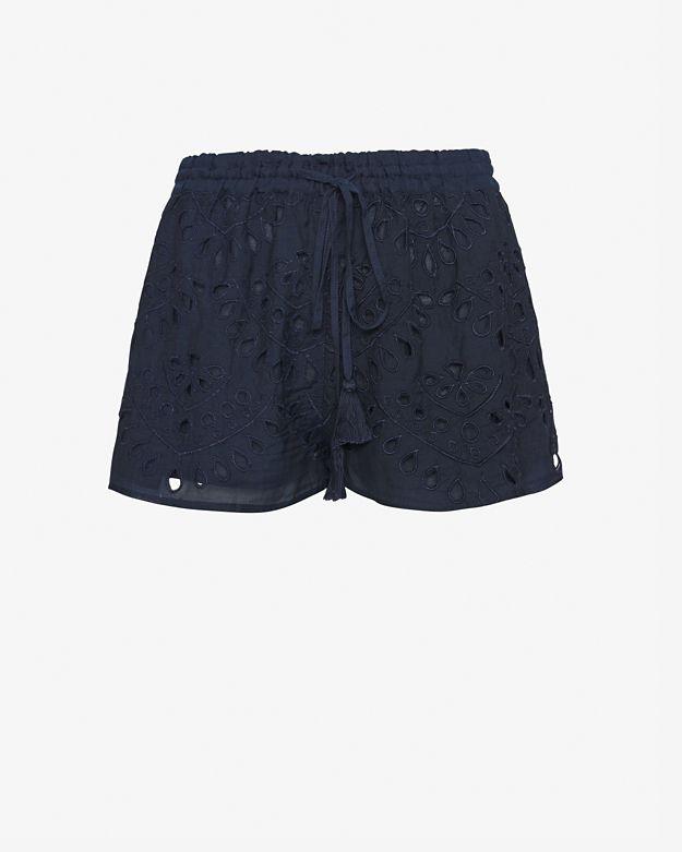 Love Sam Exclusive Eyelet Shorts: Navy