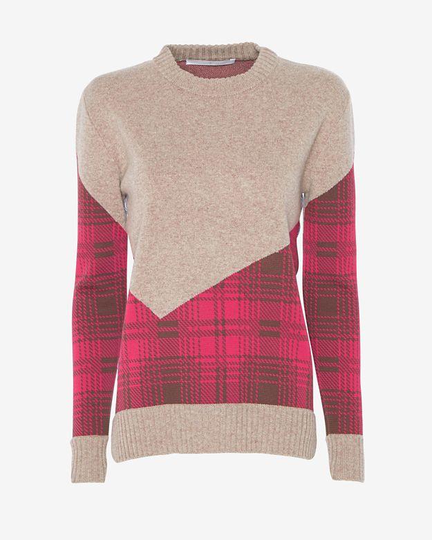Thakoon Addition Plaid Combo Crewneck Sweater