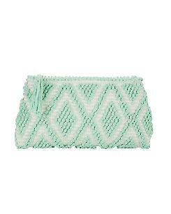 Antonello Tedde Piatta Rombi Mint Green Clutch