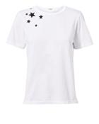 Monrow Star-embroidered Tee White M