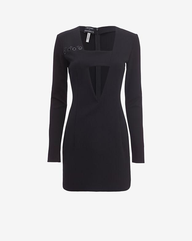 Anthony Vaccarello Grommet Cut Out Dress
