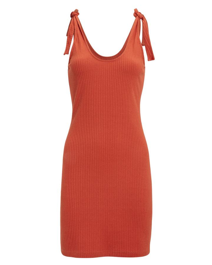Exclusive For Intermix Intermix Mavis Tie Shoulder Dress Rust P