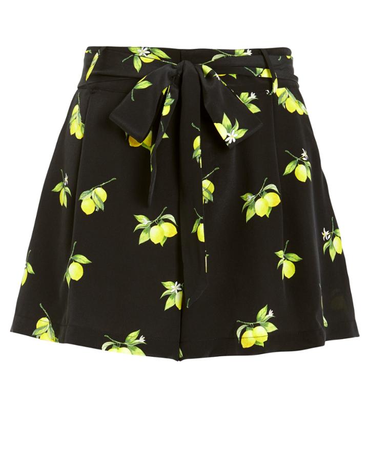 Rails Gigi Silk Shorts Black/lemon Print P