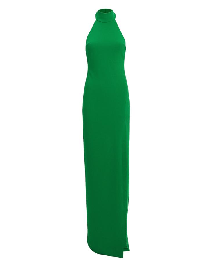 Solace London Zadid Turtleneck Dress Green 6