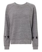 Monrow Heathered Grey Star Sweatshirt