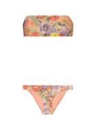 Zimmermann Lovelorn Bandeau Bikini Pri-floral Zero