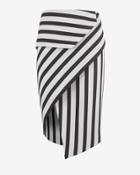 Mason By Michelle Mason Asymmetric Wrap Stripe Skirt