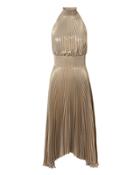 Alc A.l.c. Renzo Metallic Pleated Dress Gold 4