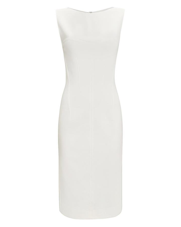 Thierry Mugler Mugler Tonal Stitch White Midi Dress White 40