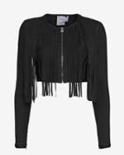 Herve Leger Zip Up Fringe Jacket