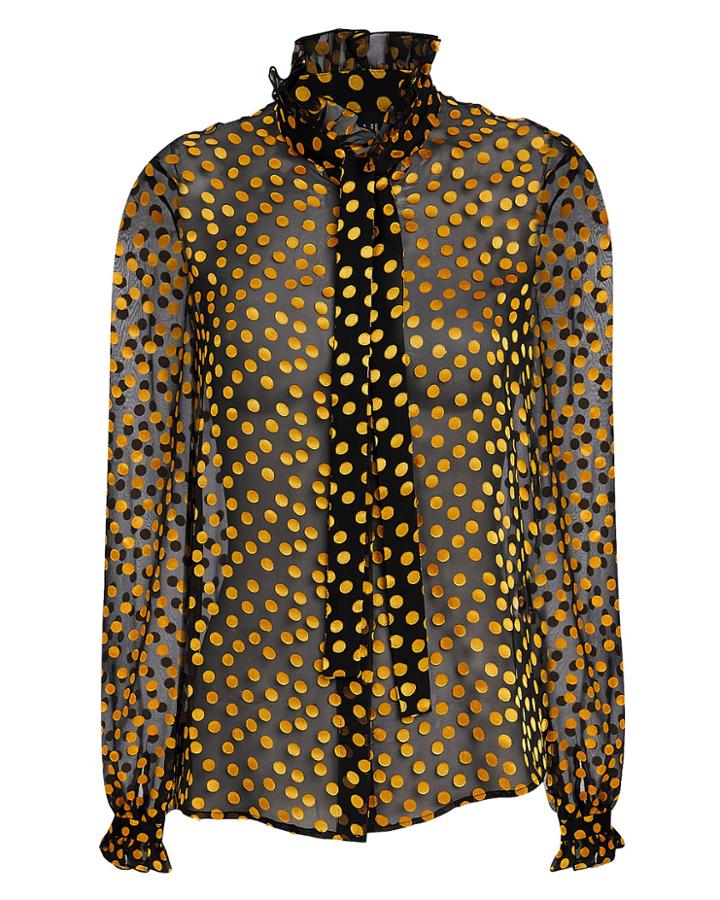 Saloni London Saloni Emile Polka Dot Blouse White/red Zero