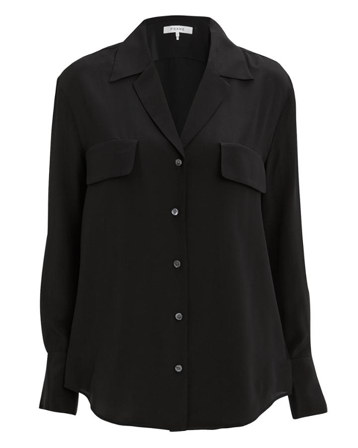 Frame Noir Silk Blouse Black S