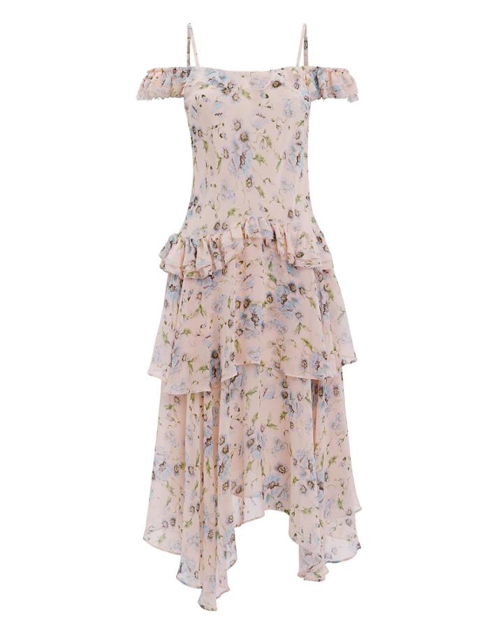 Love Shack Fancy Loveshackfancy Marceline Off Shoulder Dress Pink P